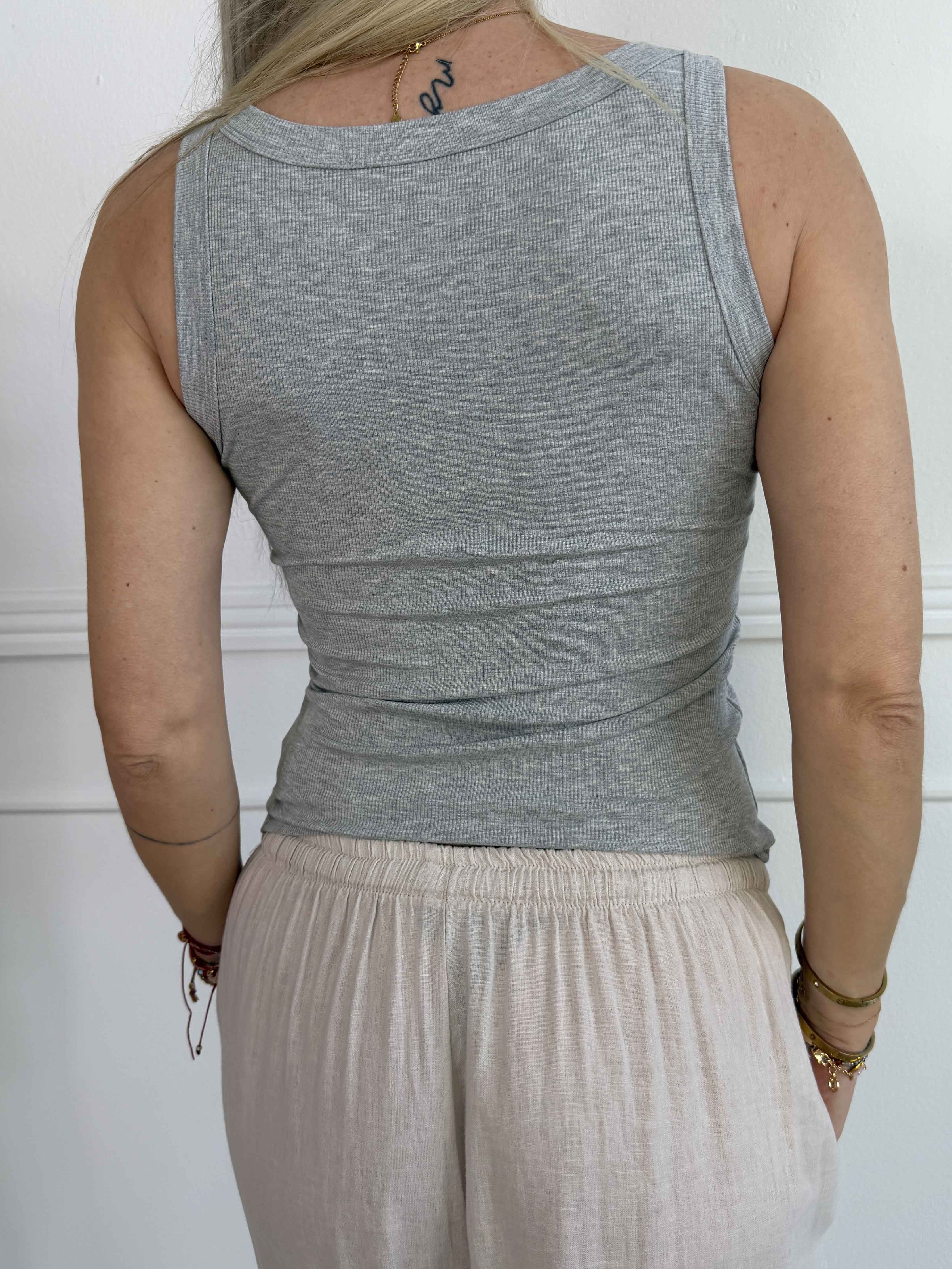 Elin - Linne i viskos med fina ribbstickade mönster